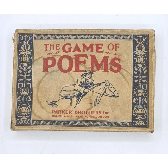 Antique 1899 Parker Brothers The Game of‎ Poems Card Game - Complete Set